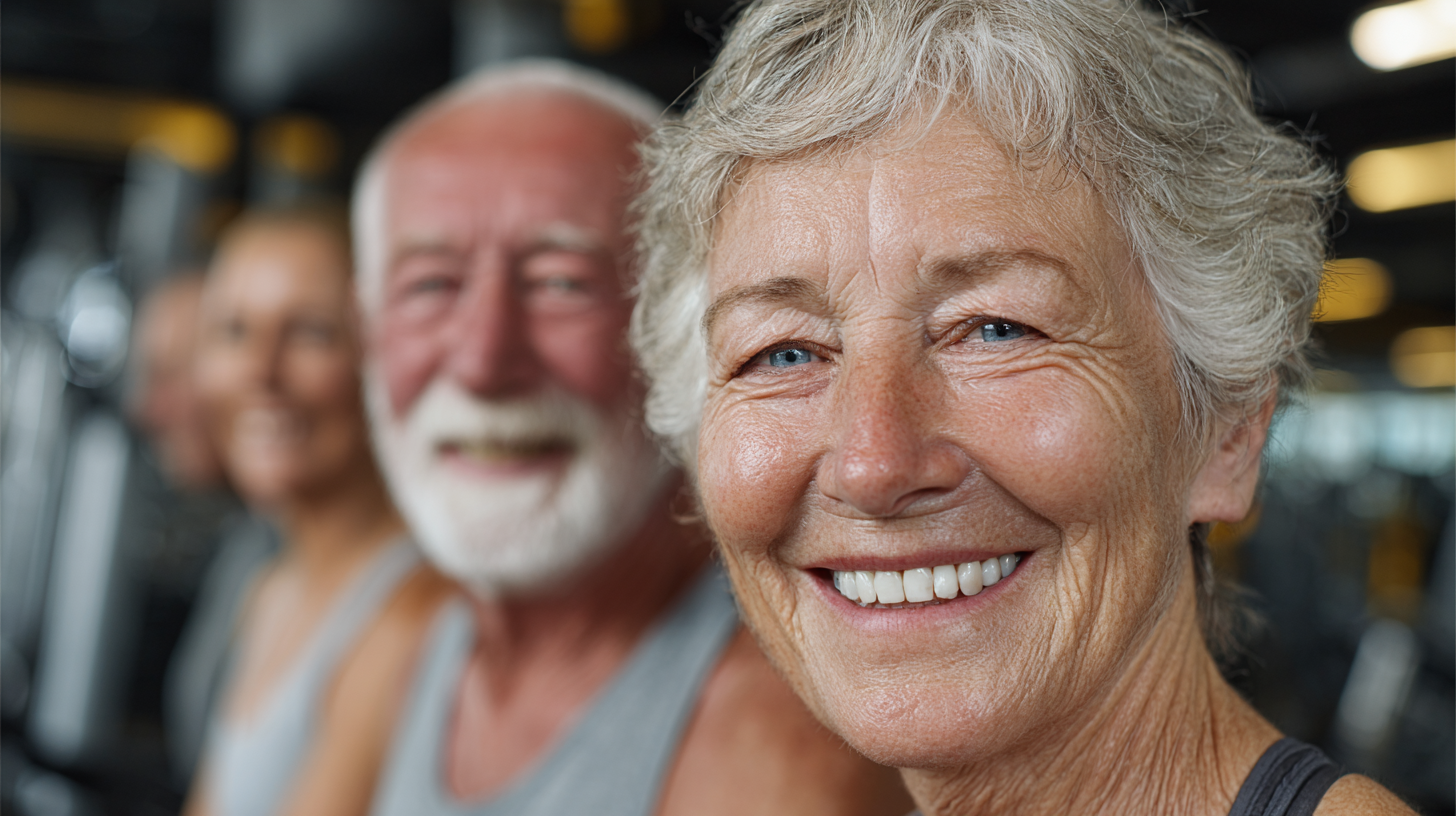 Aktív idősek csoportos edzésen